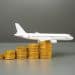 Model airplane on stacked coins symbolizing how flight booking hacks like comparing ticket prices in different currencies help travelers save money.