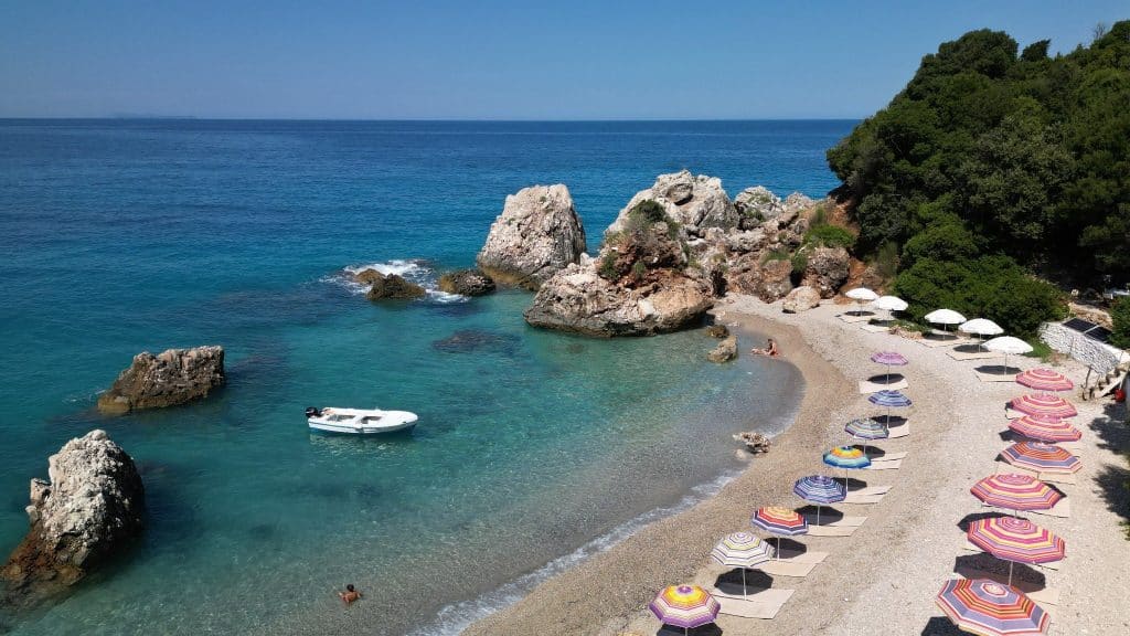 Himarë coastline view perfect for traveling to Albania.