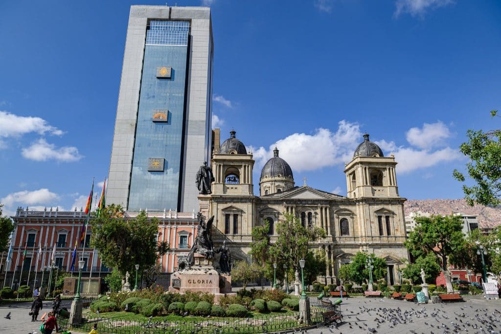 Historic architecture in La Paz city center for budget travelers