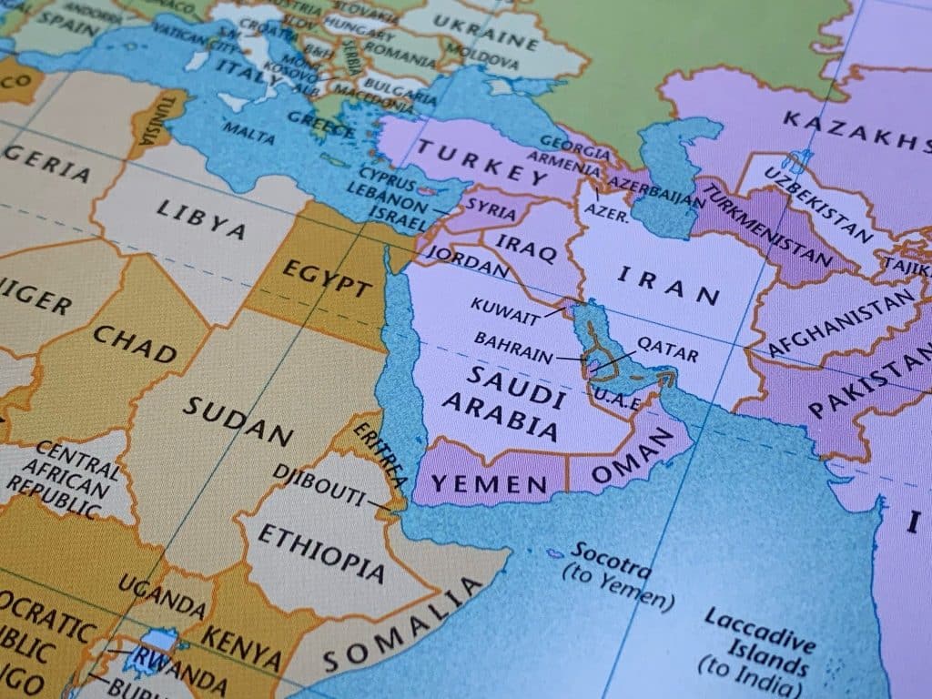 Map planning for Middle East travel budget trip